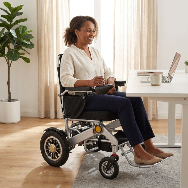 Power Wheelchair Built for Independence, Dual Brushless Motors, Foldable Aluminum Frame, Airline-Friendly