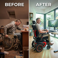Power Wheelchair Built for Performance, Carbon Fiber Frame, Dual Motor System, Responsive Joystick — Before & After